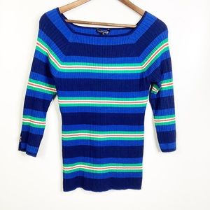 Hannah Blue Striped Sweater